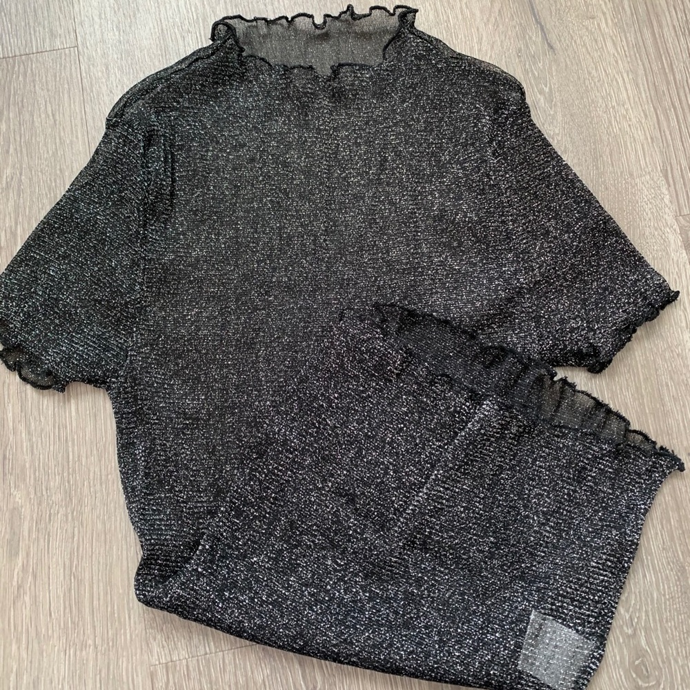 See through shimmery top